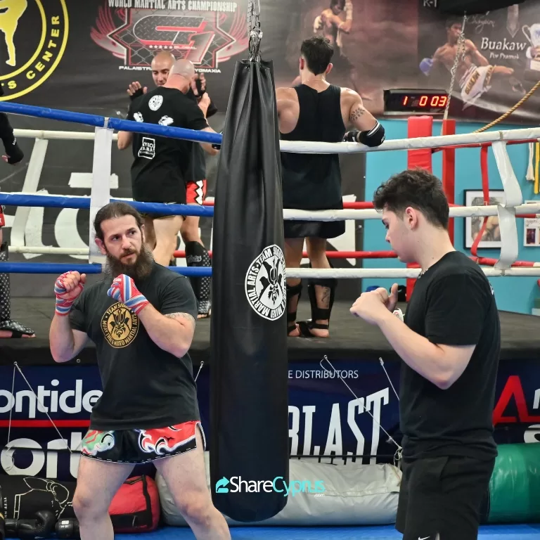 Muay Thai training session at Shogun Muay Thai Training Centre Nicosia